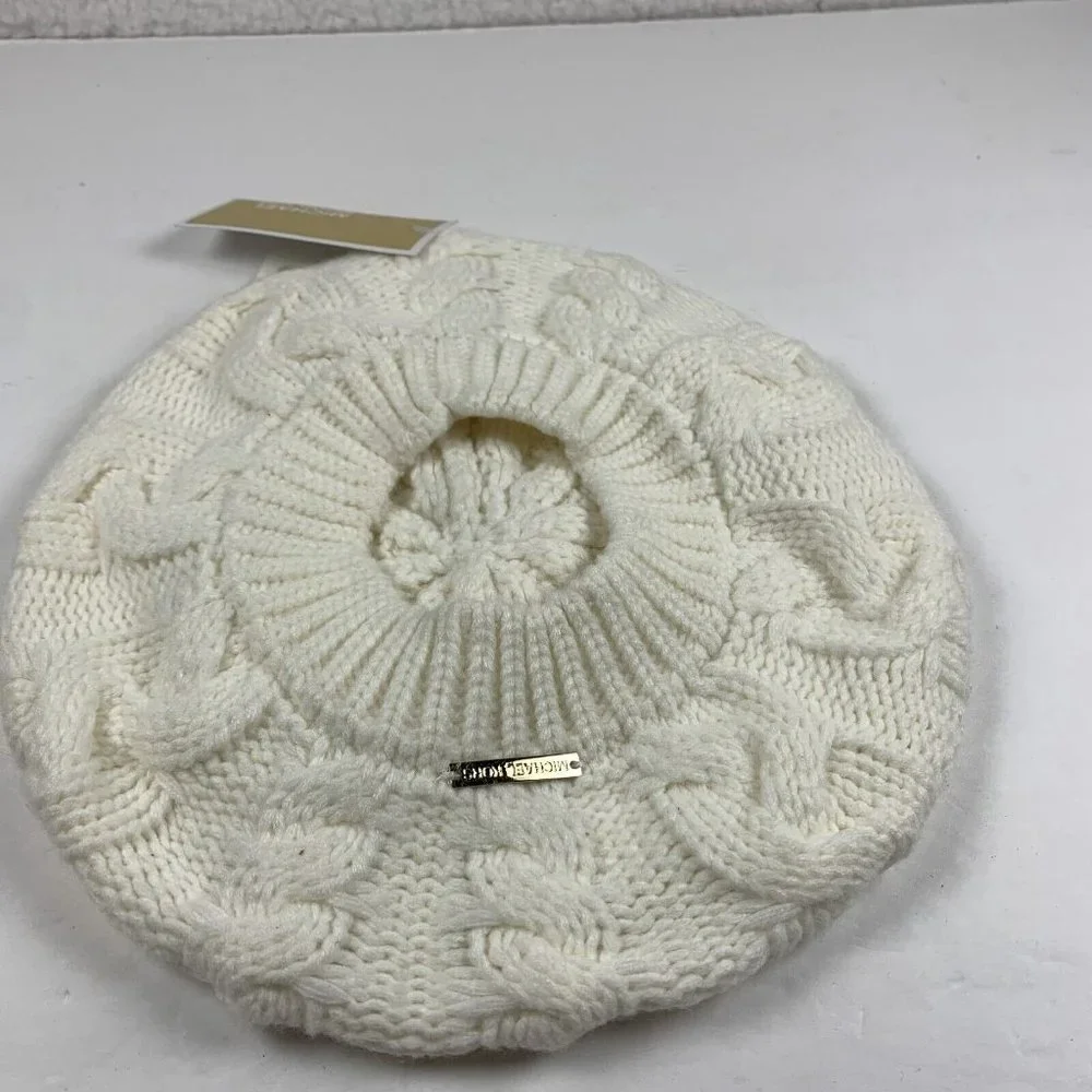Michael Michael‎ Kors Winter Beanie Womens One Size Cream Off White Acrylic 6149